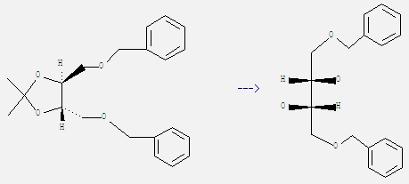 (-)-1,4-Di-O-benzyl-L-threitol can be obtained by 1,4-Di-O-benzyl-2,3-O-isopropyliden-D-threit